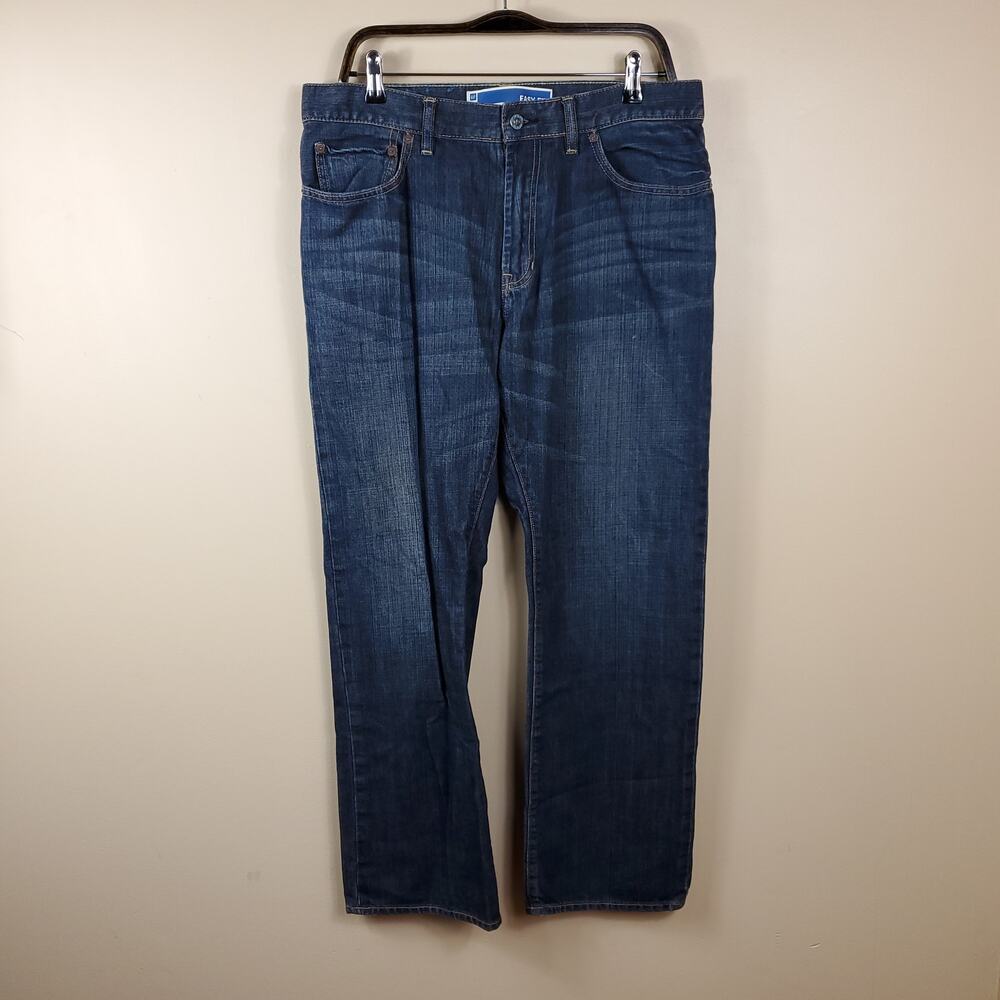 Gap Dark Wash Easy Fit Straight Leg Jeans Size 34x30
